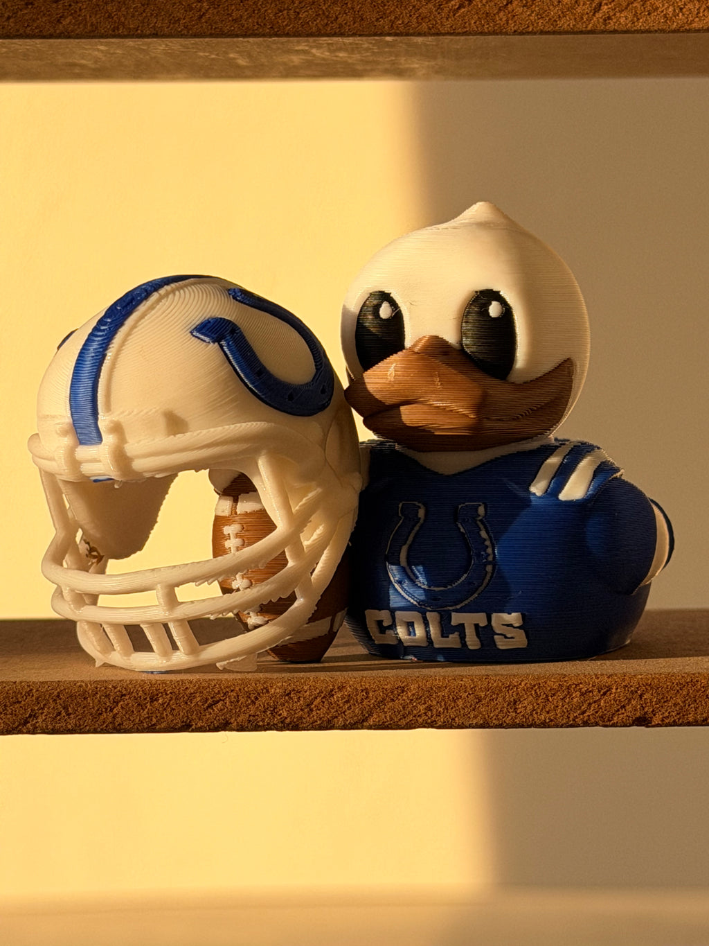 Patito Indianapolis Colts – Figura NFL Impresa en 3D | Regalo para Fans | Decoración para Tablero de Auto