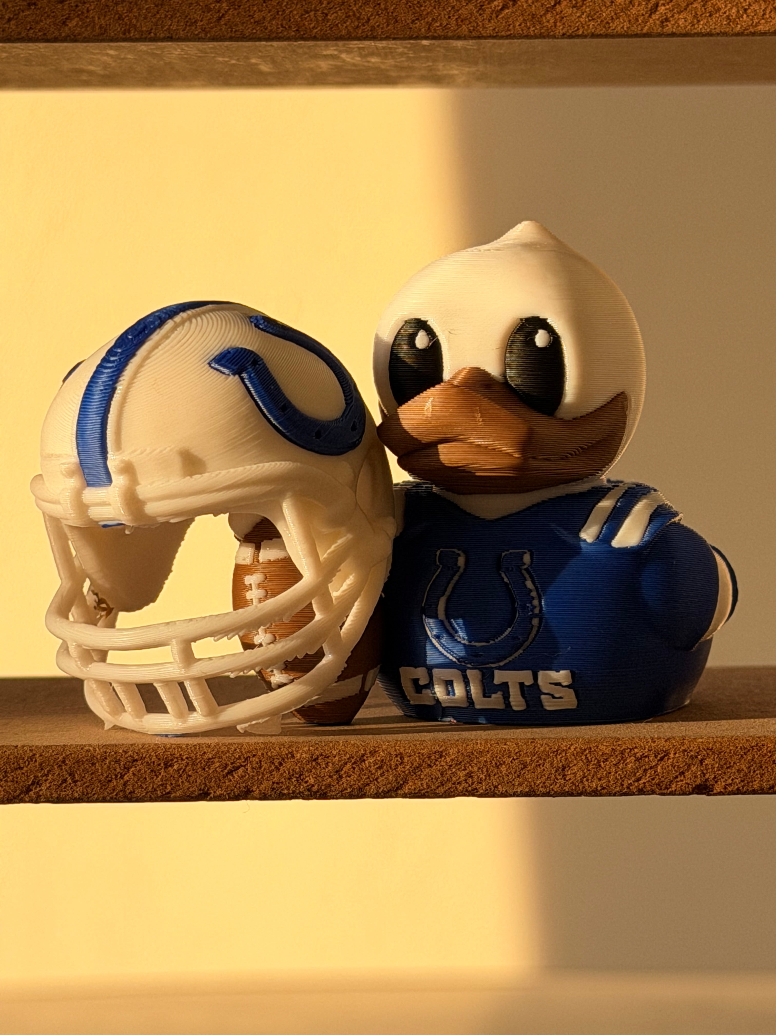 Patito Indianapolis Colts – Figura NFL Impresa en 3D | Regalo para Fans | Decoración para Tablero de Auto