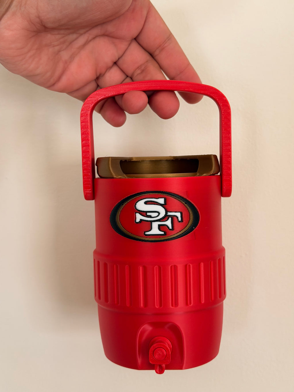 San Francisco 49ers Fan Koozie – porta latas 355ml Impreso en 3D