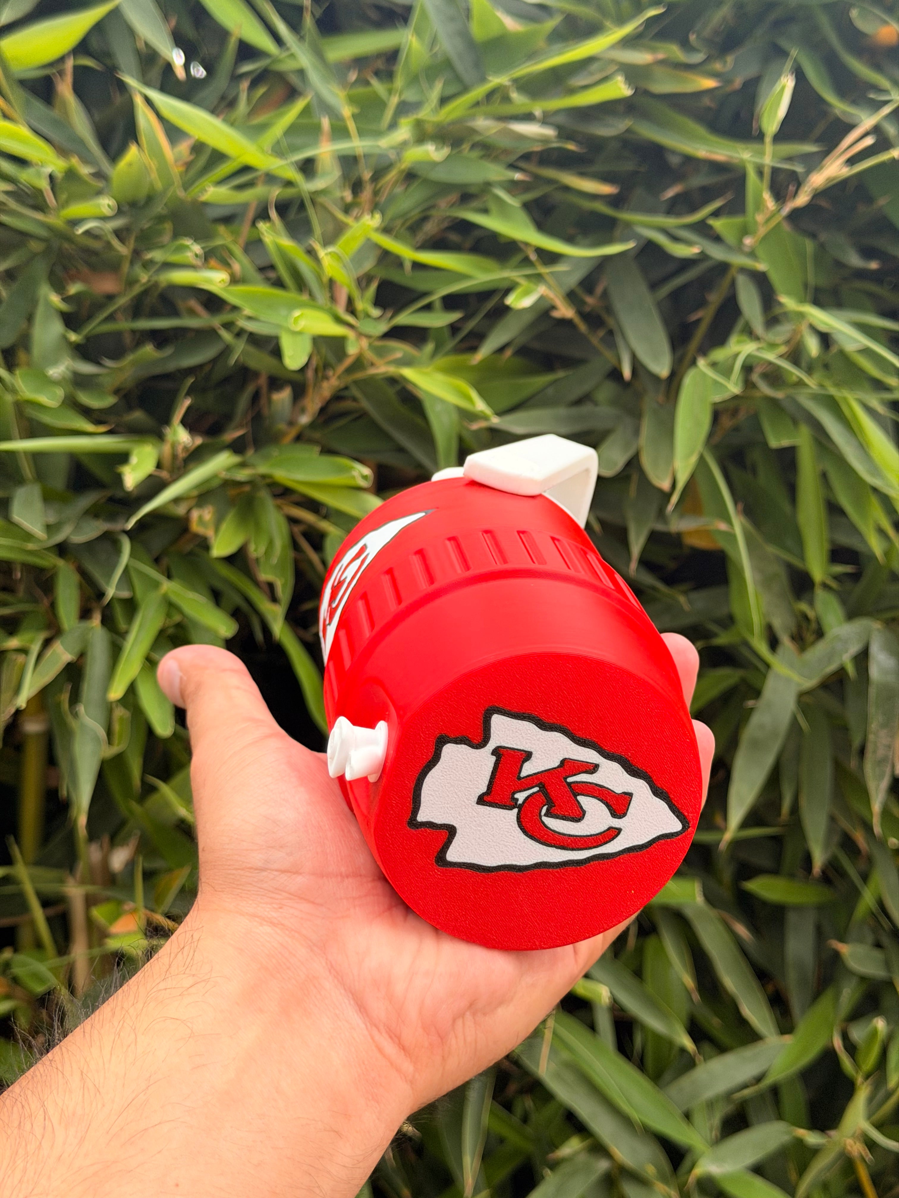 Kansas City Chiefs Fan Koozie – porta latas 355ml Impreso en 3D