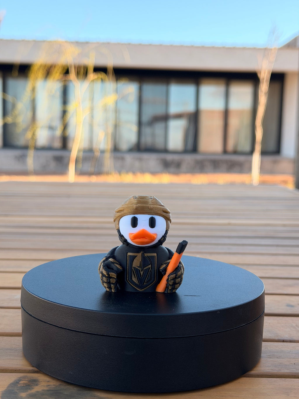 Vegas Golden Knights Patito de Hockey – Impreso en 3D Fan NHL Patito Coleccionable | Golden Knights Regalo Fan | Hockey Decoración de Tablero