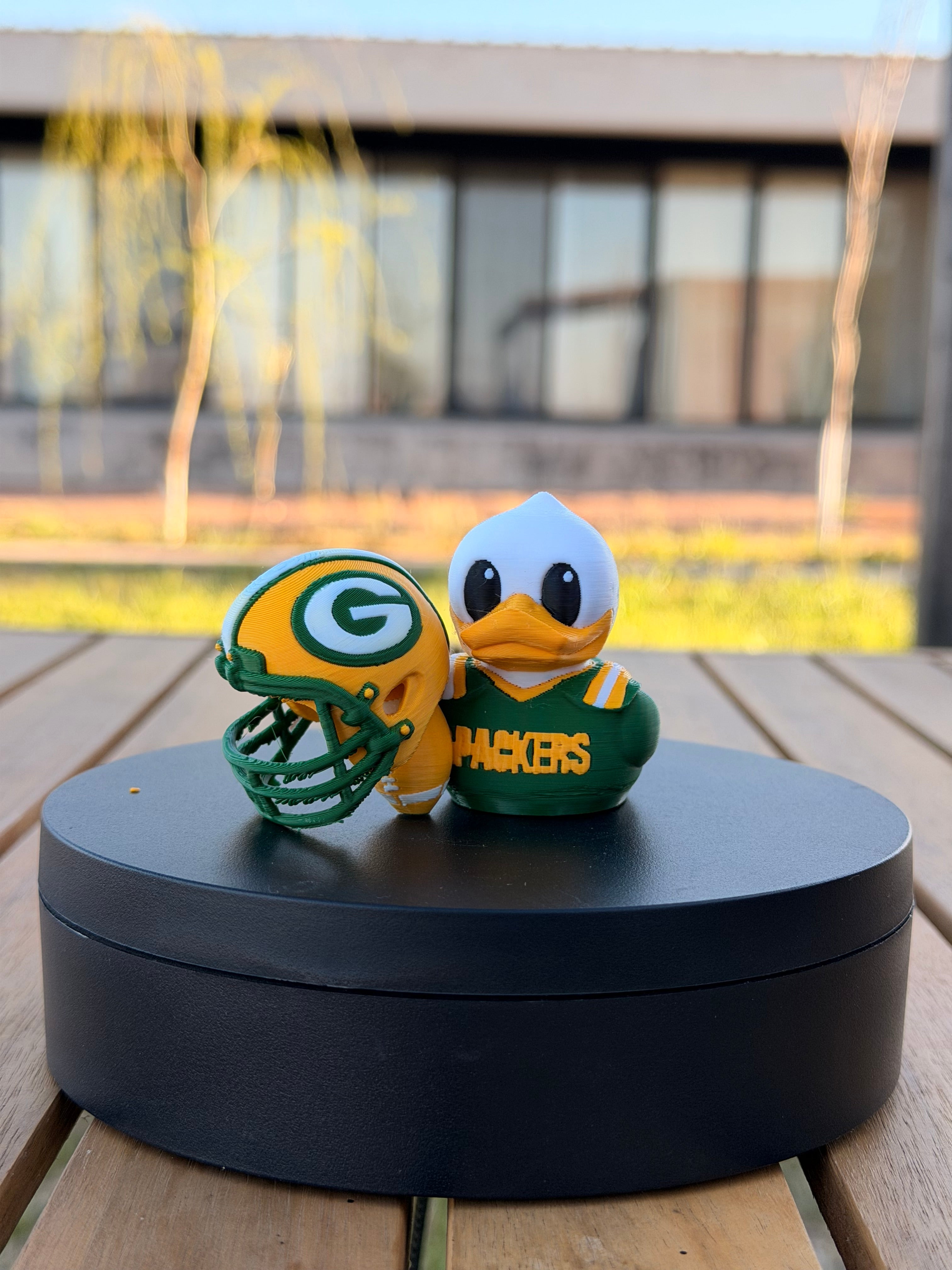 Green Bay Packers Patito de Fútbol Americano – Impreso en 3D Fan NFL Patito Coleccionable | Packers Regalo Fan | Football Decoración de Tablero