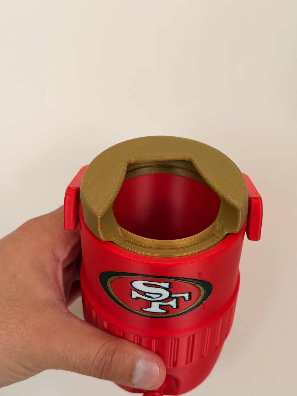 San Francisco 49ers Fan Koozie – porta latas 355ml Impreso en 3D
