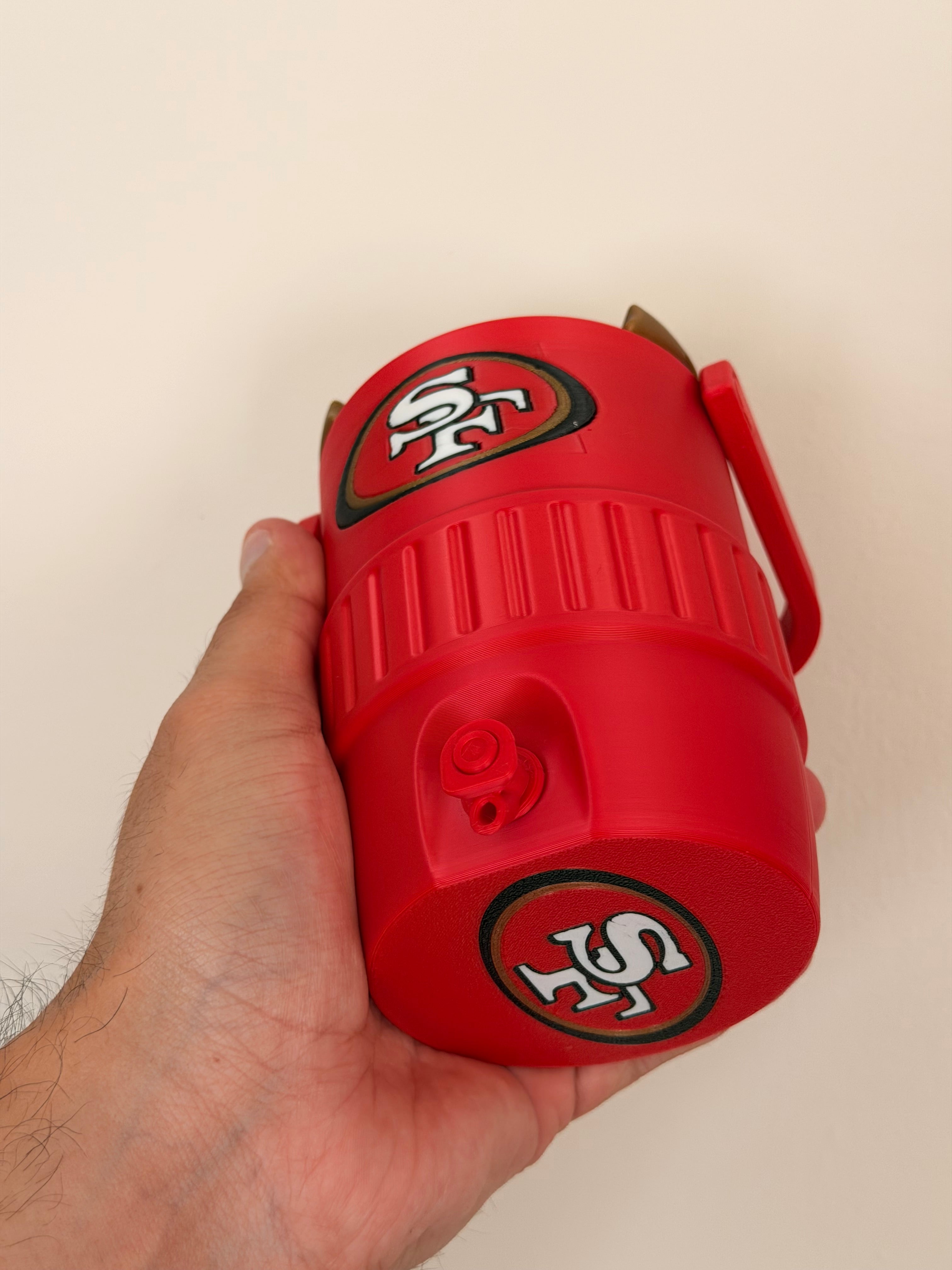 San Francisco 49ers Fan Koozie – porta latas 355ml Impreso en 3D