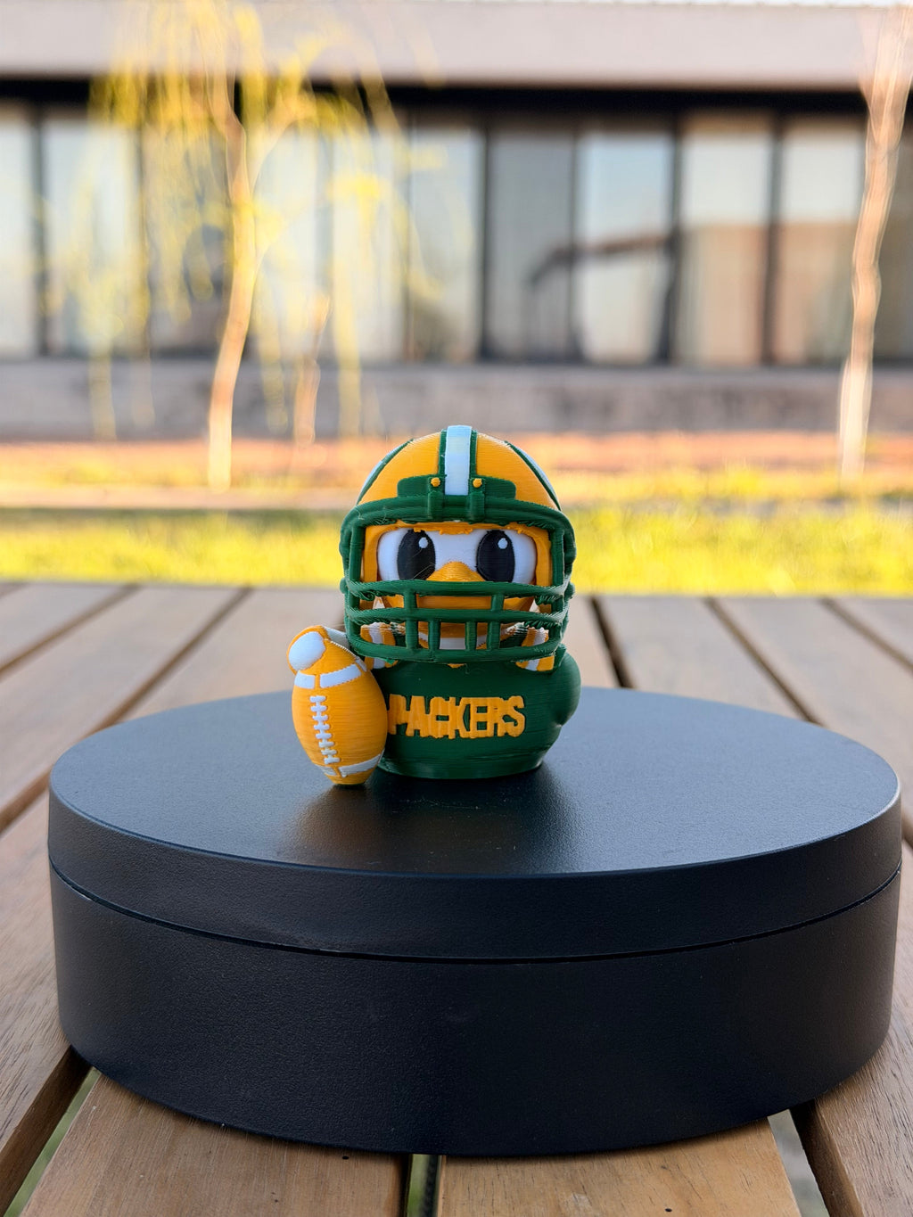 Green Bay Packers Patito de Fútbol Americano – Impreso en 3D Fan NFL Patito Coleccionable | Packers Regalo Fan | Football Decoración de Tablero
