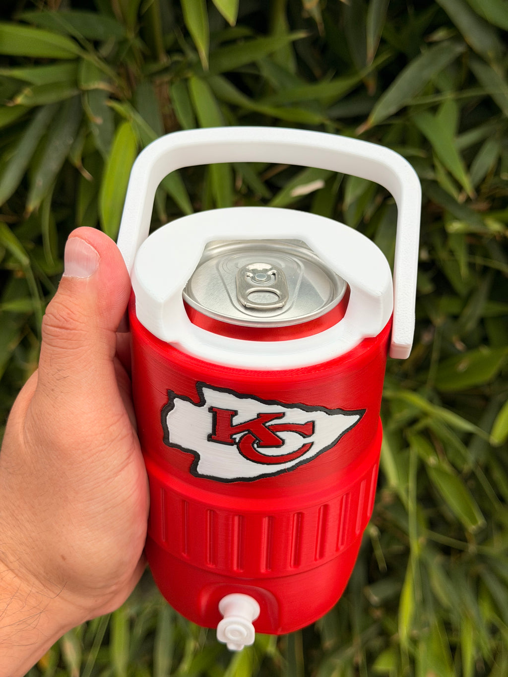 Kansas City Chiefs Fan Koozie – porta latas 355ml Impreso en 3D