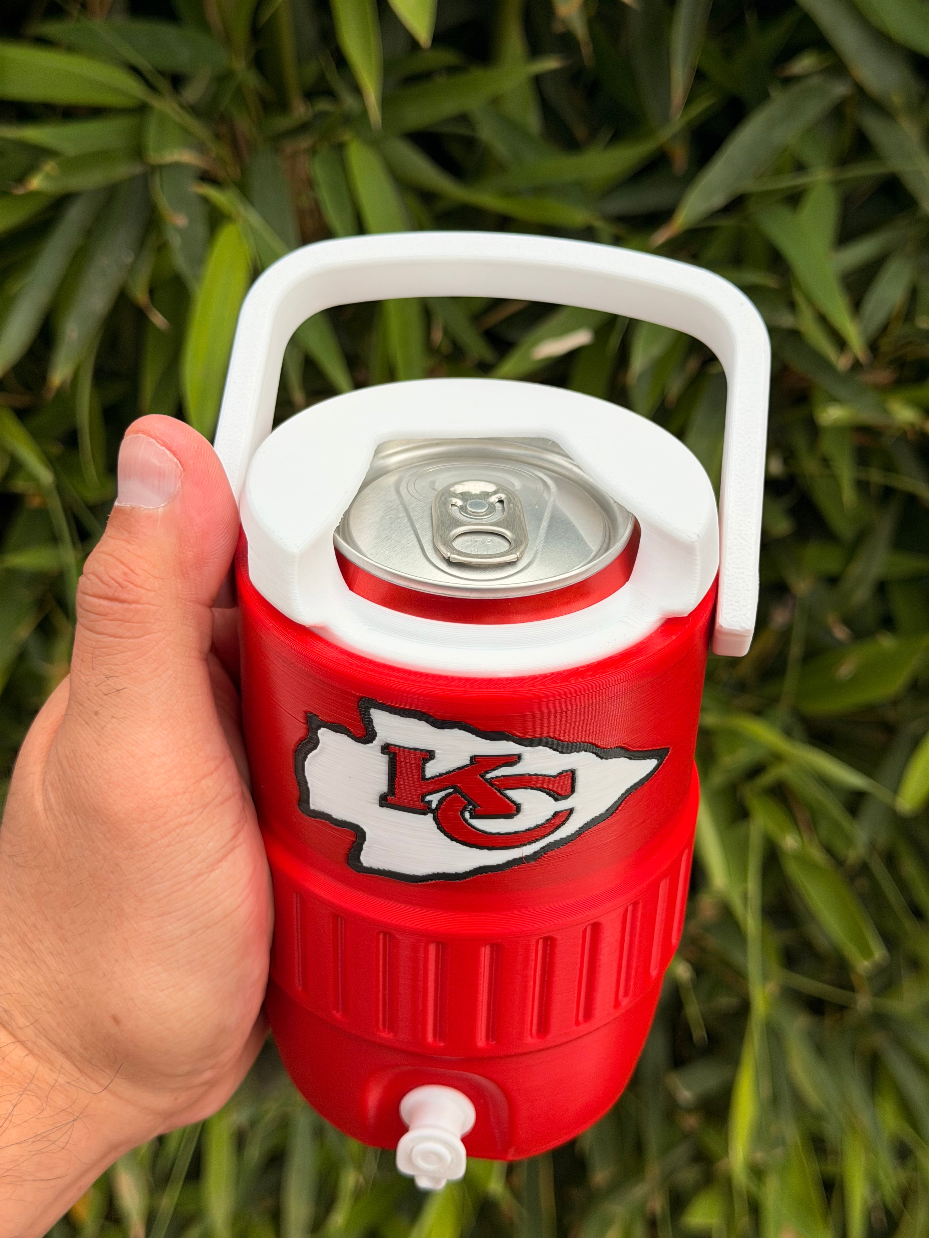 Kansas City Chiefs Fan Koozie – porta latas 355ml Impreso en 3D