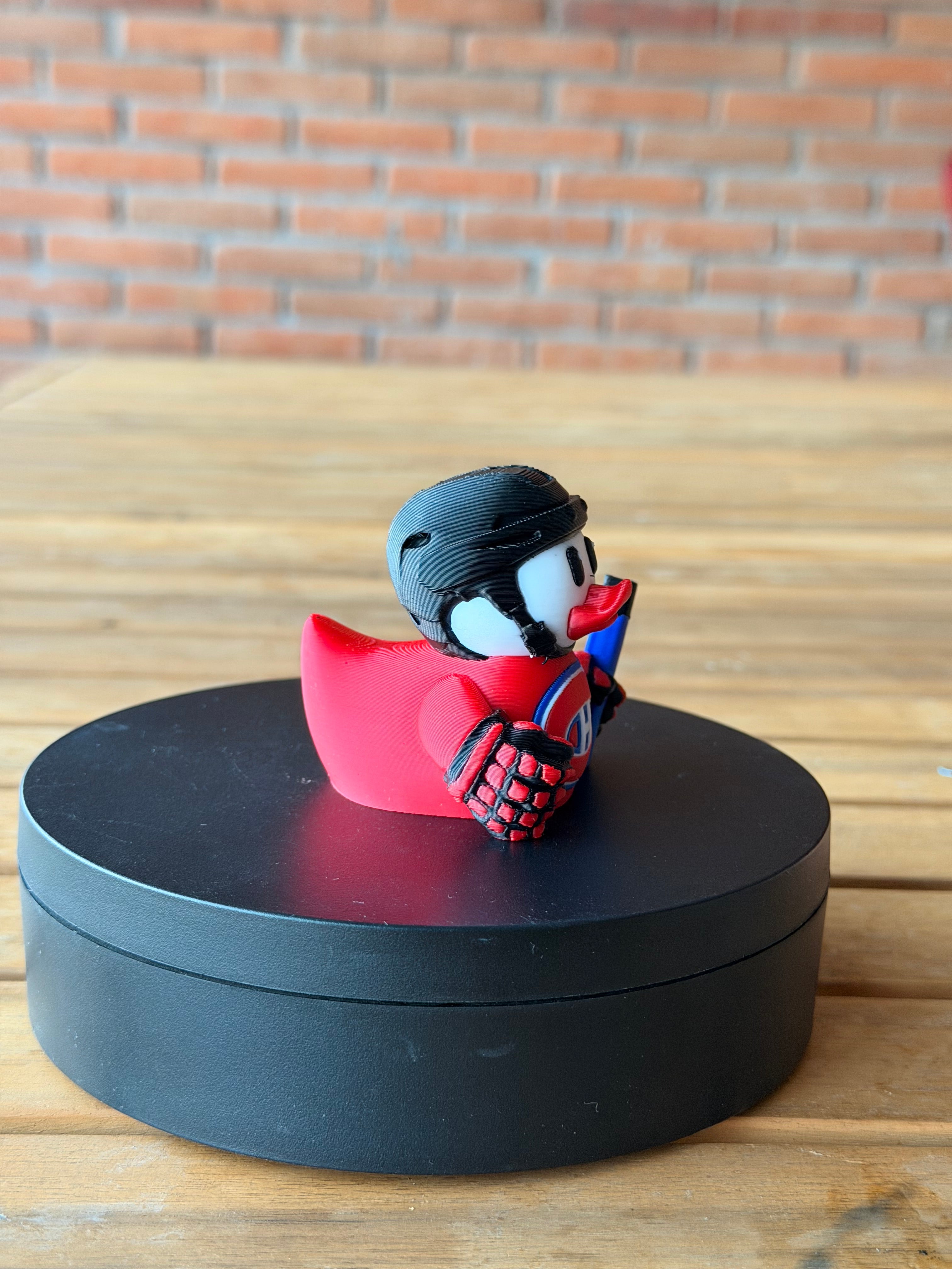 Montreal Canadiens Patito de Hockey – Impreso en 3D Fan NHL Patito Coleccionable | Canadiens Regalo Fan | Hockey Decoración de Tablero
