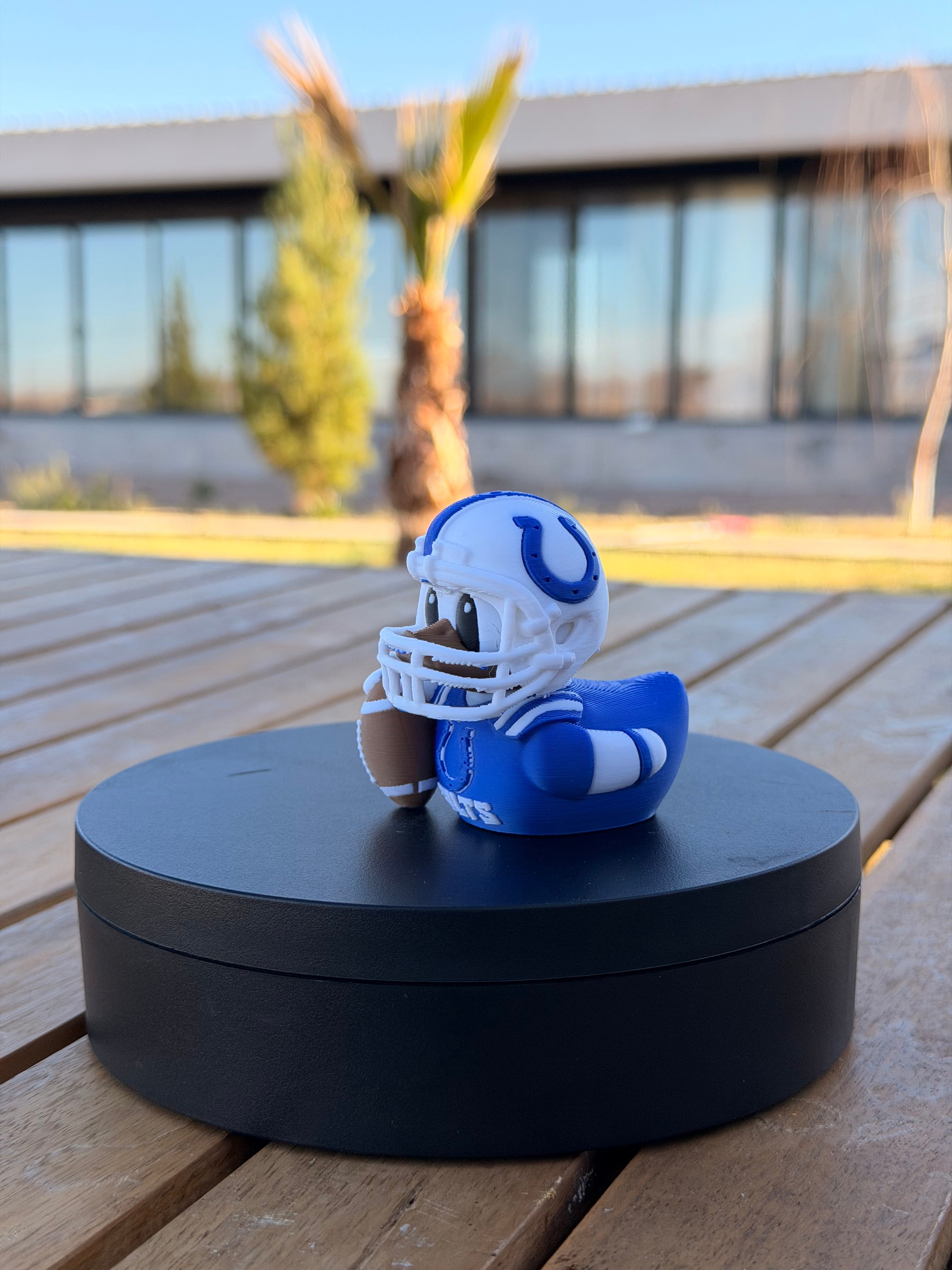 Patito Indianapolis Colts – Figura NFL Impresa en 3D | Regalo para Fans | Decoración para Tablero de Auto