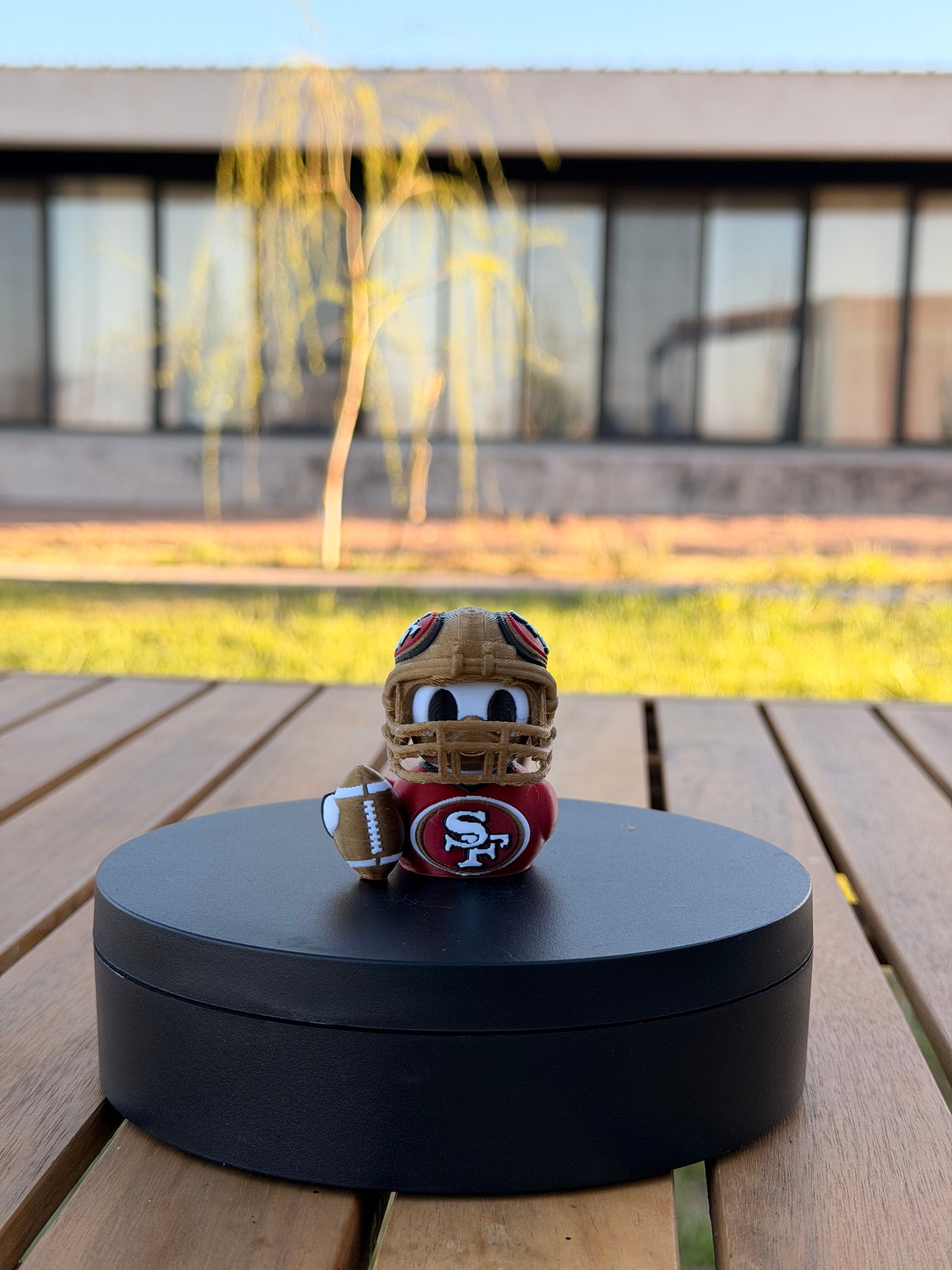 San Francisco 49ers Patito de Fútbol Americano – Impreso en 3D Fan NFL Patito Coleccionable | 49ers Regalo Fan | Football Decoración de Tablero