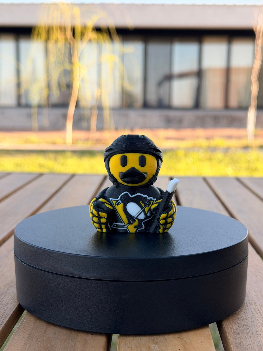 Pittsburgh Penguins Patito de Hockey – Impreso en 3D Fan NHL Patito Coleccionable | Penguins Regalo Fan | Hockey Decoración de Tablero