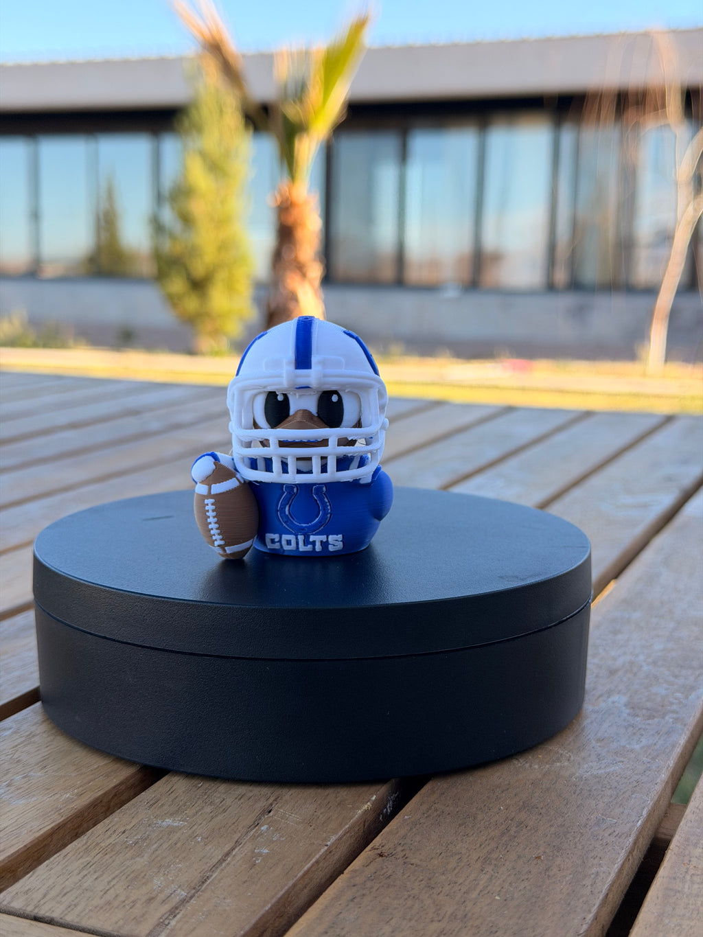 Patito Indianapolis Colts – Figura NFL Impresa en 3D | Regalo para Fans | Decoración para Tablero de Auto