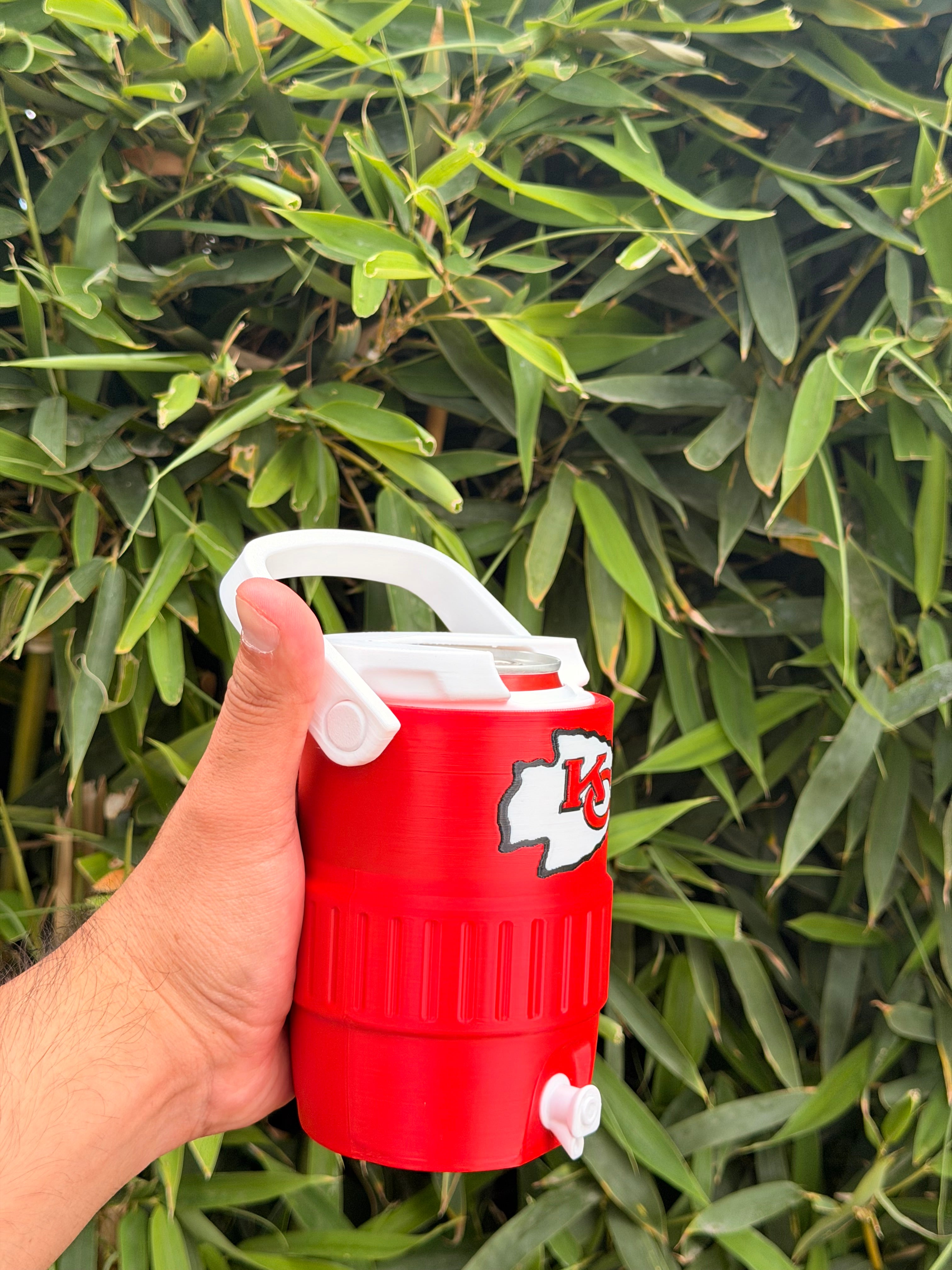 Kansas City Chiefs Fan Koozie – porta latas 355ml Impreso en 3D