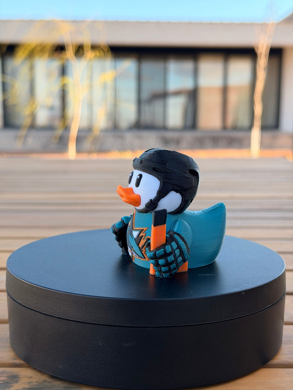 San Jose Sharks Patito de Hockey – Impreso en 3D Fan NHL Patito Coleccionable | Sharks Regalo Fan | Hockey Decoración de Tablero