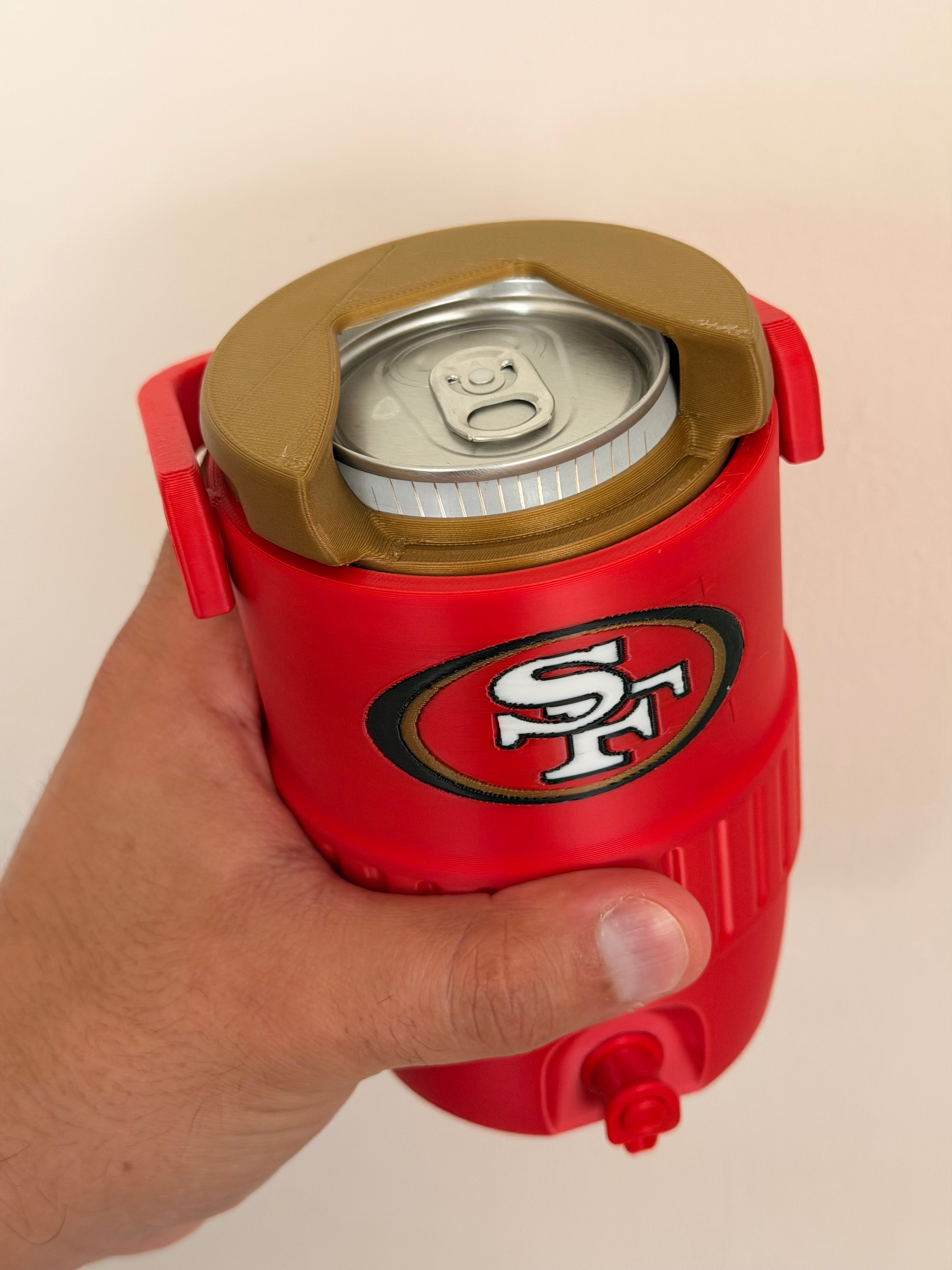 San Francisco 49ers Fan Koozie – porta latas 355ml Impreso en 3D