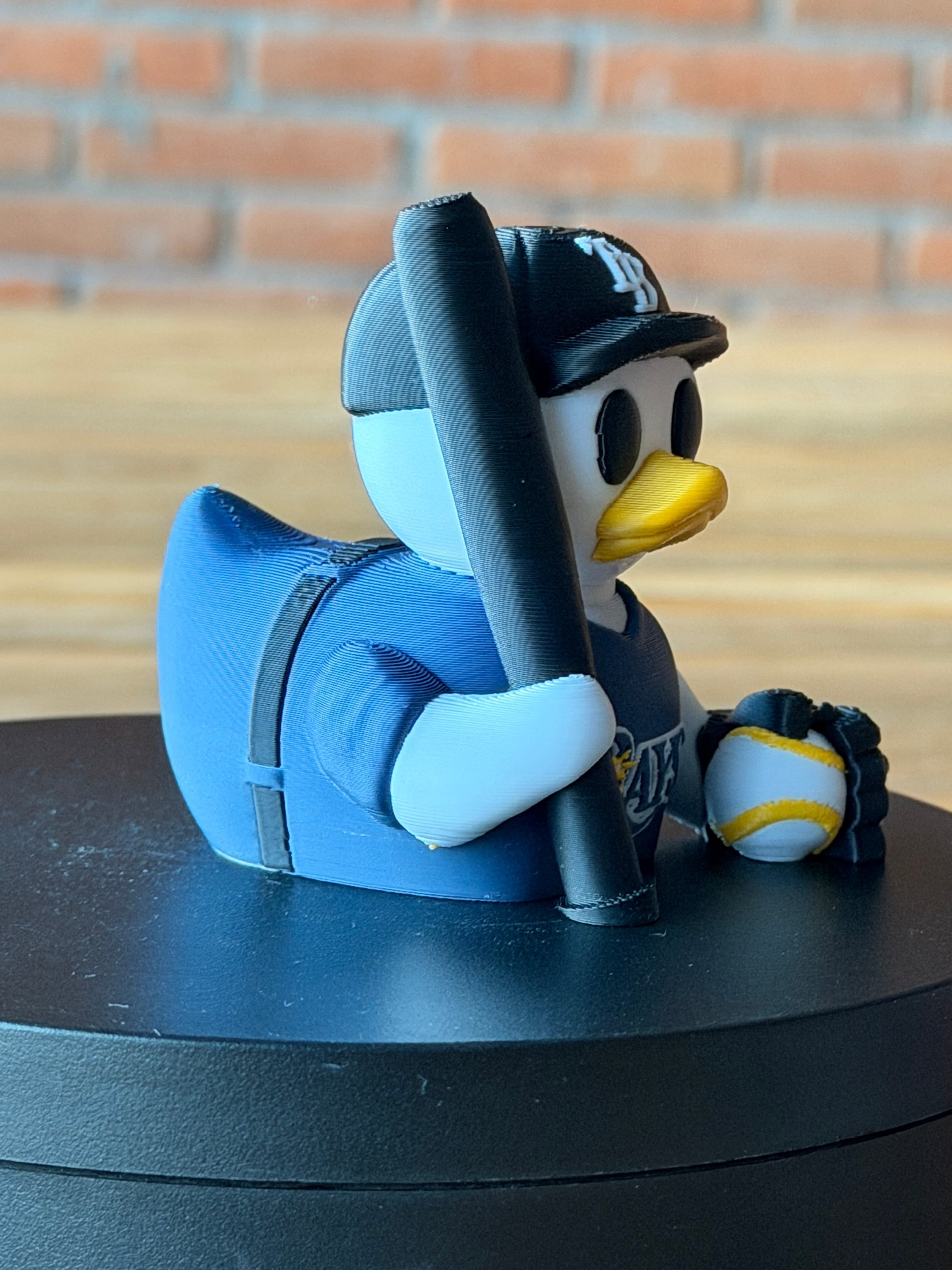 Tampa Bay Rays Patito de Béisbol – Impreso en 3D Fan MLB Patito Coleccionable | Rays Regalo Fan | Baseball Decoración de Tablero