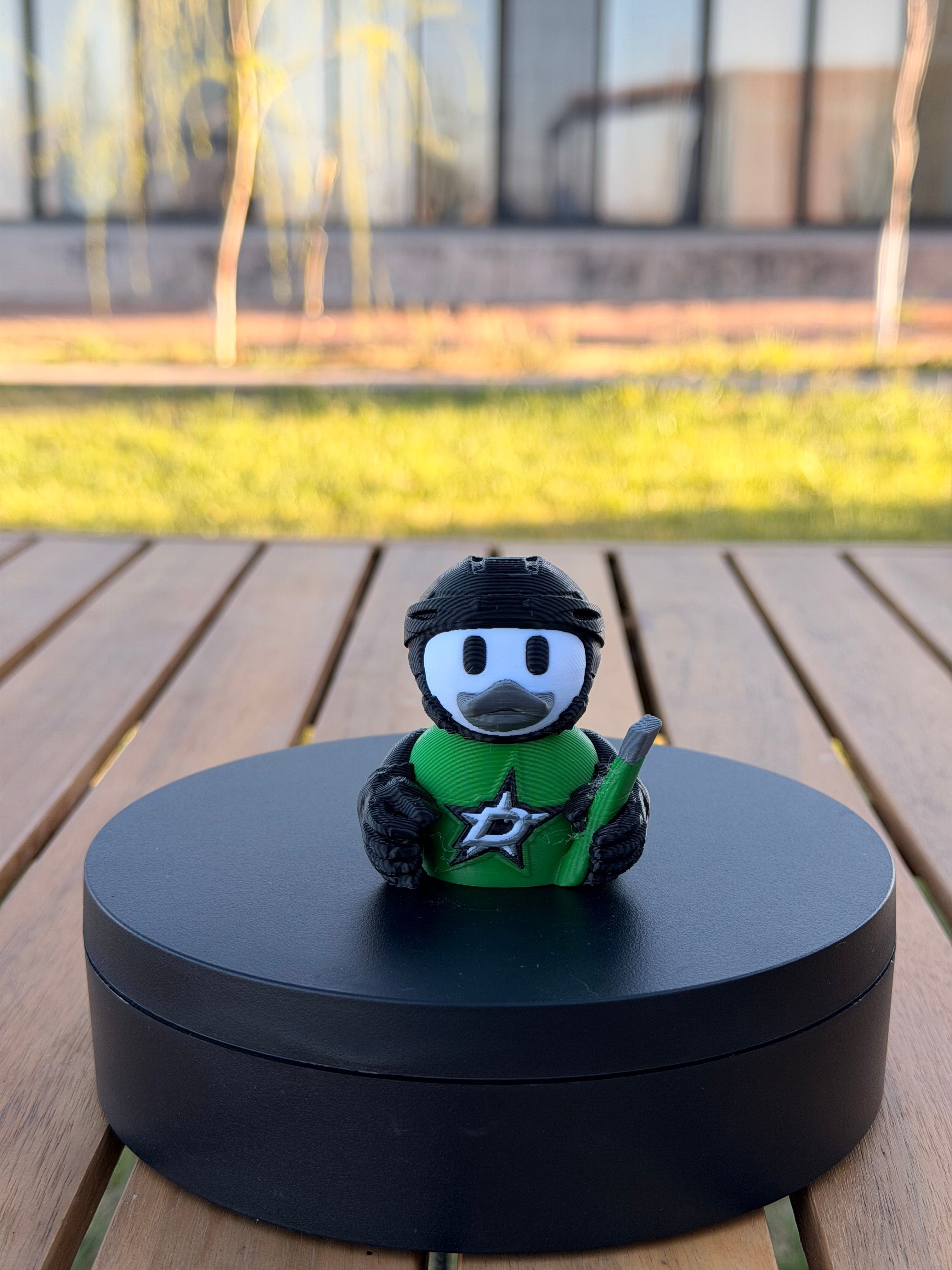 Dallas Stars Patito de Hockey – Impreso en 3D Fan NHL Patito Coleccionable | Stars Regalo Fan | Hockey Decoración de Tablero