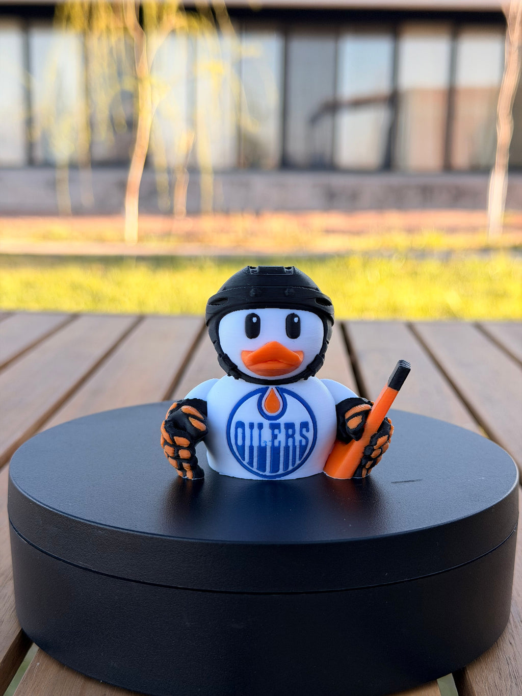 Edmonton Oilers Patito de Hockey – Impreso en 3D Fan NHL Patito Coleccionable | Oilers Regalo Fan | Hockey Decoración de Tablero