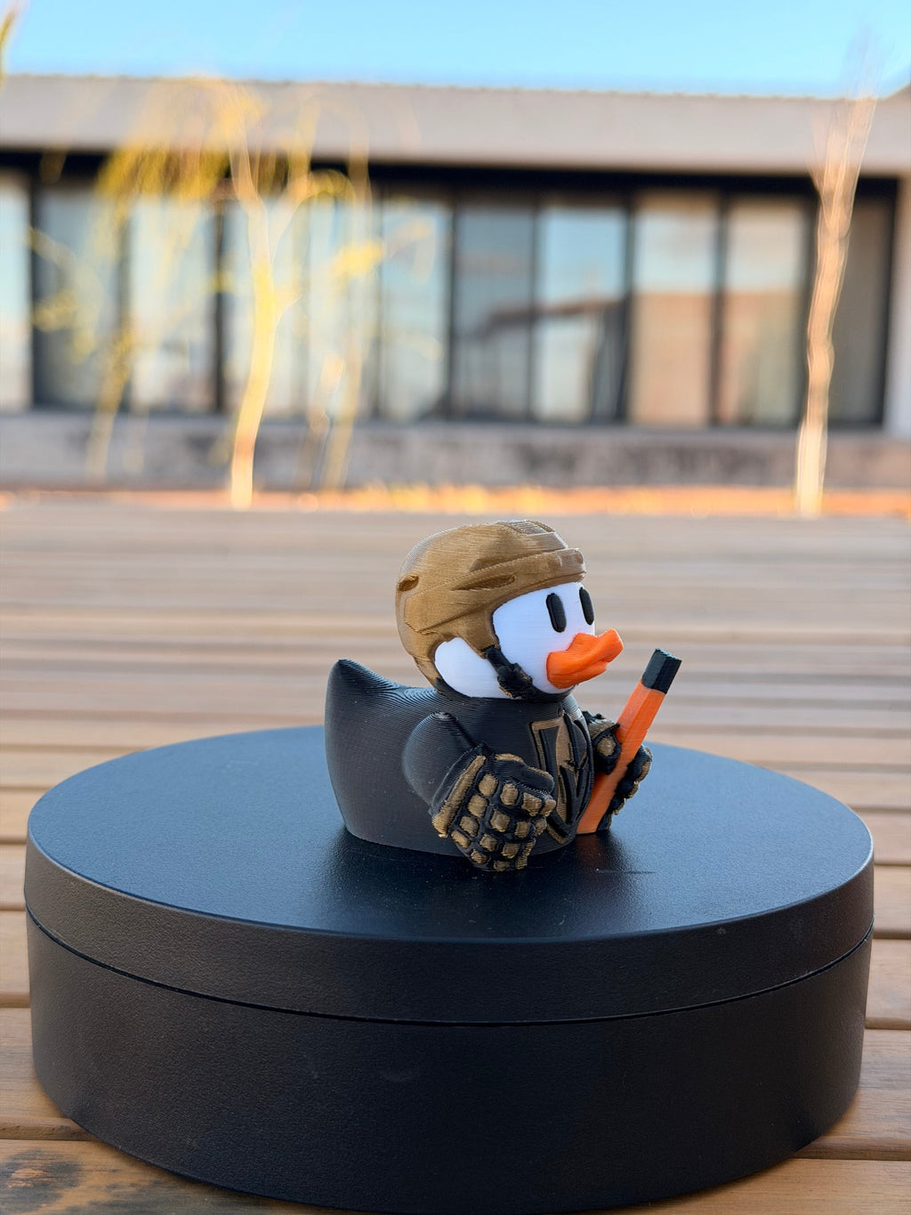Vegas Golden Knights Patito de Hockey – Impreso en 3D Fan NHL Patito Coleccionable | Golden Knights Regalo Fan | Hockey Decoración de Tablero