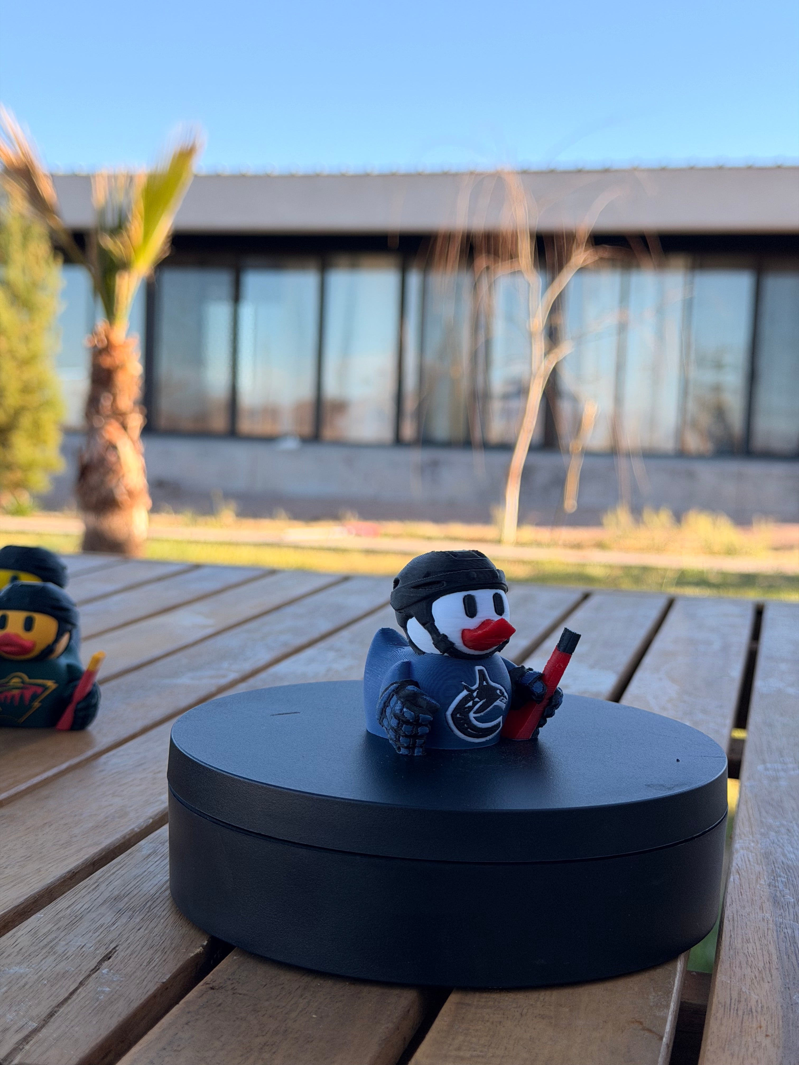 Vancouver Canucks Patito de Hockey – Impreso en 3D Fan NHL Patito Coleccionable | Canucks Regalo Fan | Hockey Decoración de Tablero