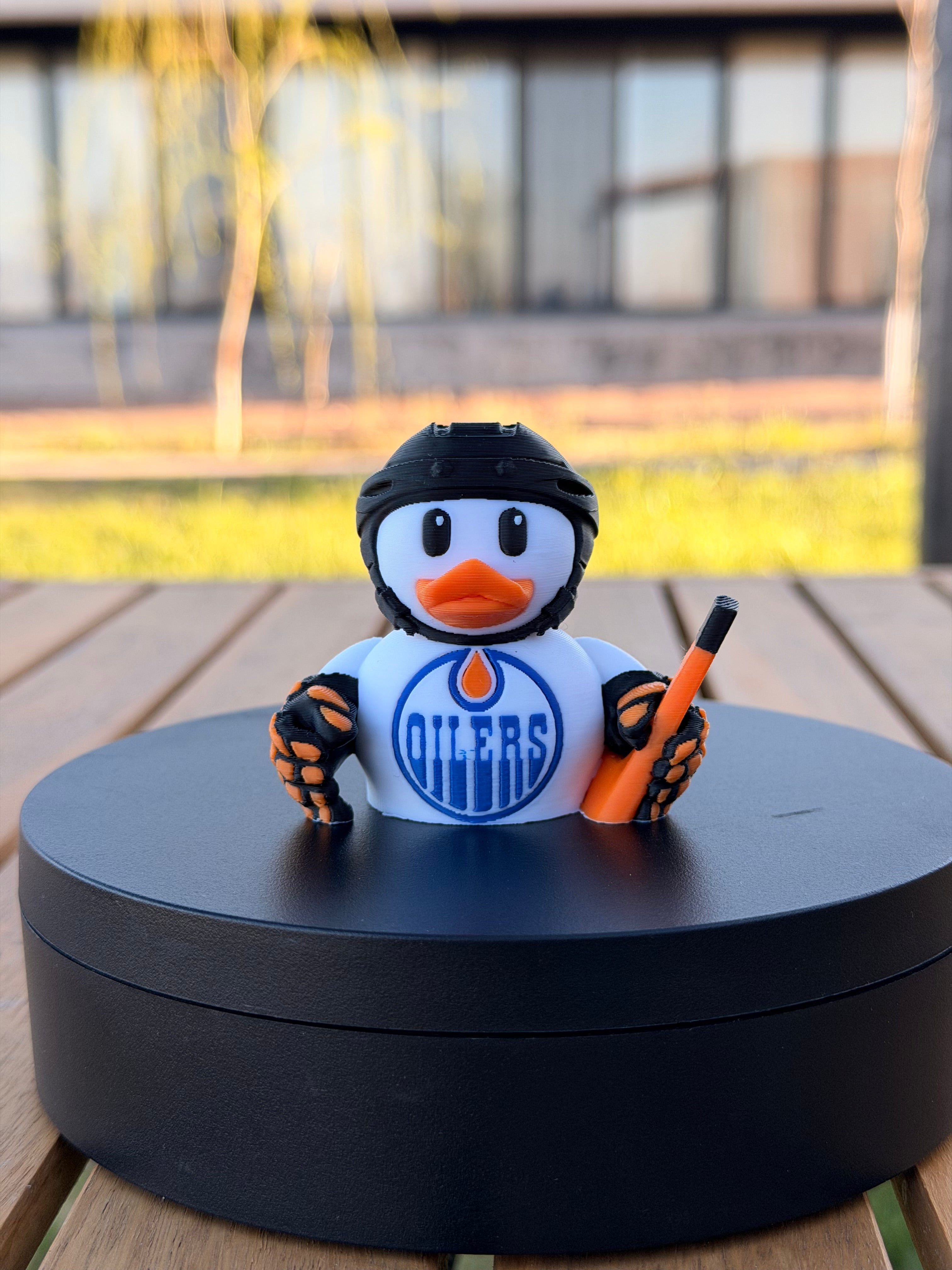 Edmonton Oilers Patito de Hockey – Impreso en 3D Fan NHL Patito Coleccionable | Oilers Regalo Fan | Hockey Decoración de Tablero