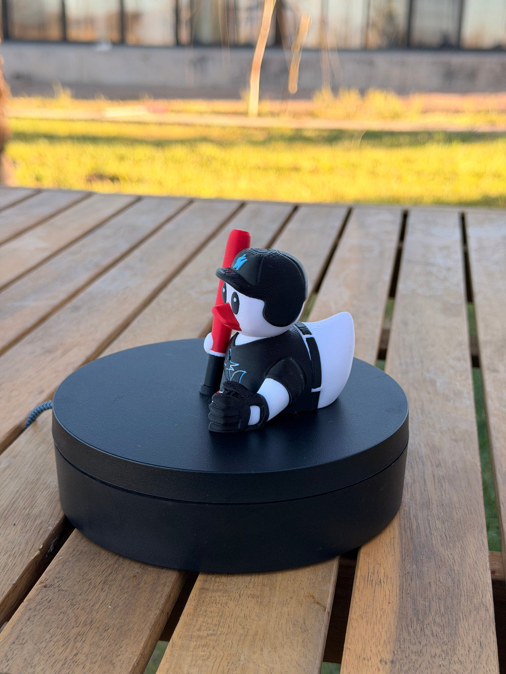 Miami Marlins Patito de Béisbol – Impreso en 3D Fan MLB Patito Coleccionable | Marlins Regalo Fan | Baseball Decoración de Tablero