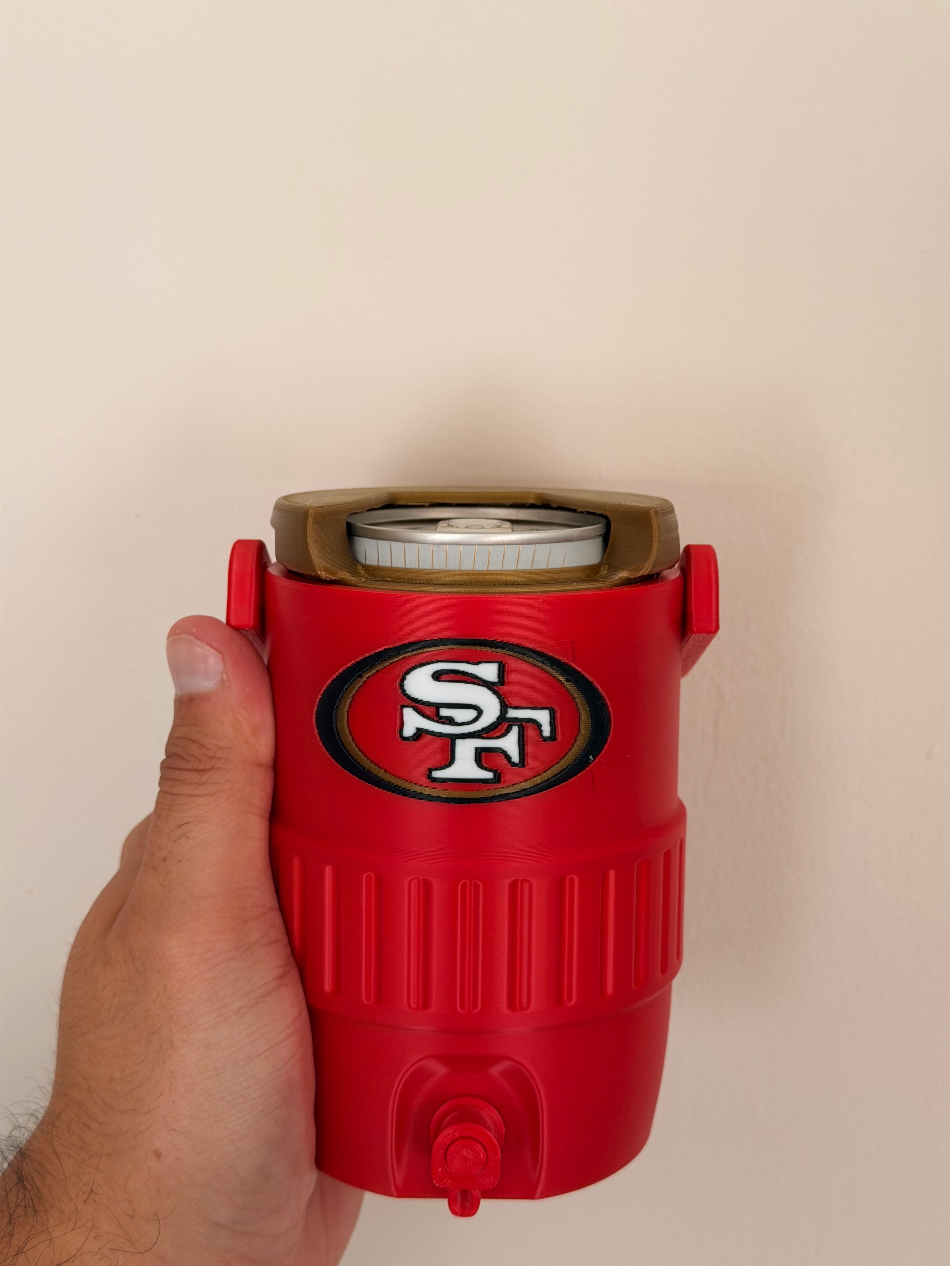 San Francisco 49ers Fan Koozie – porta latas 355ml Impreso en 3D