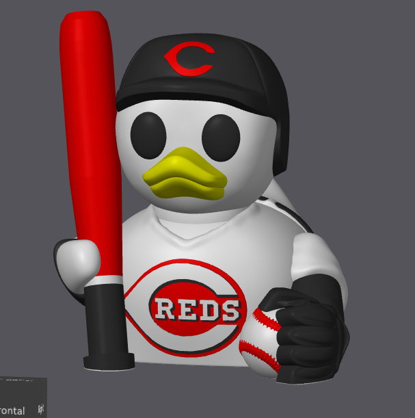 Cincinnati Reds Patito de Béisbol – Impreso en 3D Fan MLB Patito Coleccionable | Reds Regalo Fan | Baseball Decoración de Tablero