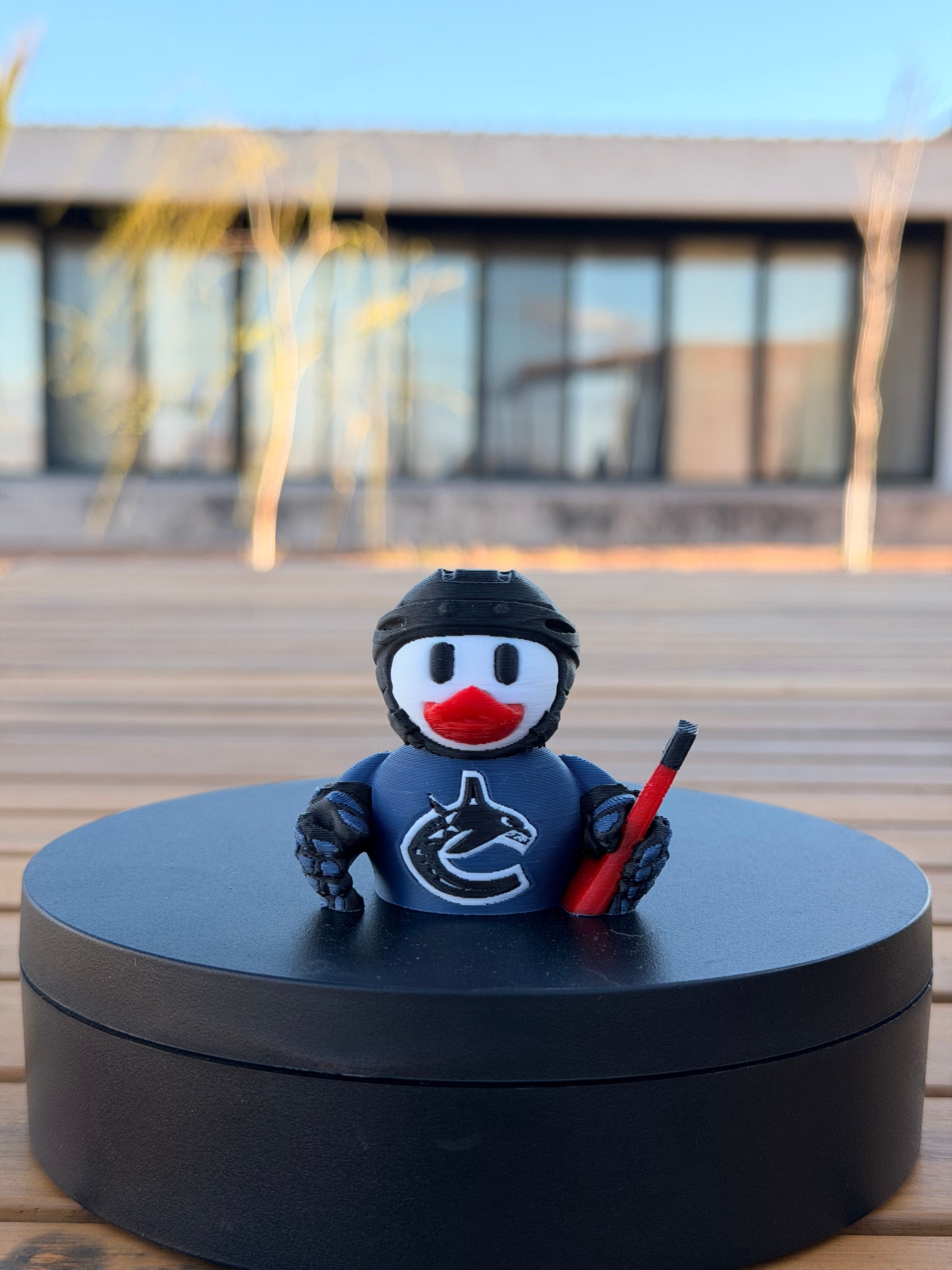 Vancouver Canucks Patito de Hockey – Impreso en 3D Fan NHL Patito Coleccionable | Canucks Regalo Fan | Hockey Decoración de Tablero
