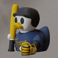 Detroit Tigers Patito de Béisbol – Impreso en 3D Fan MLB Patito Coleccionable | Tigers Regalo Fan | Baseball Decoración de Tablero
