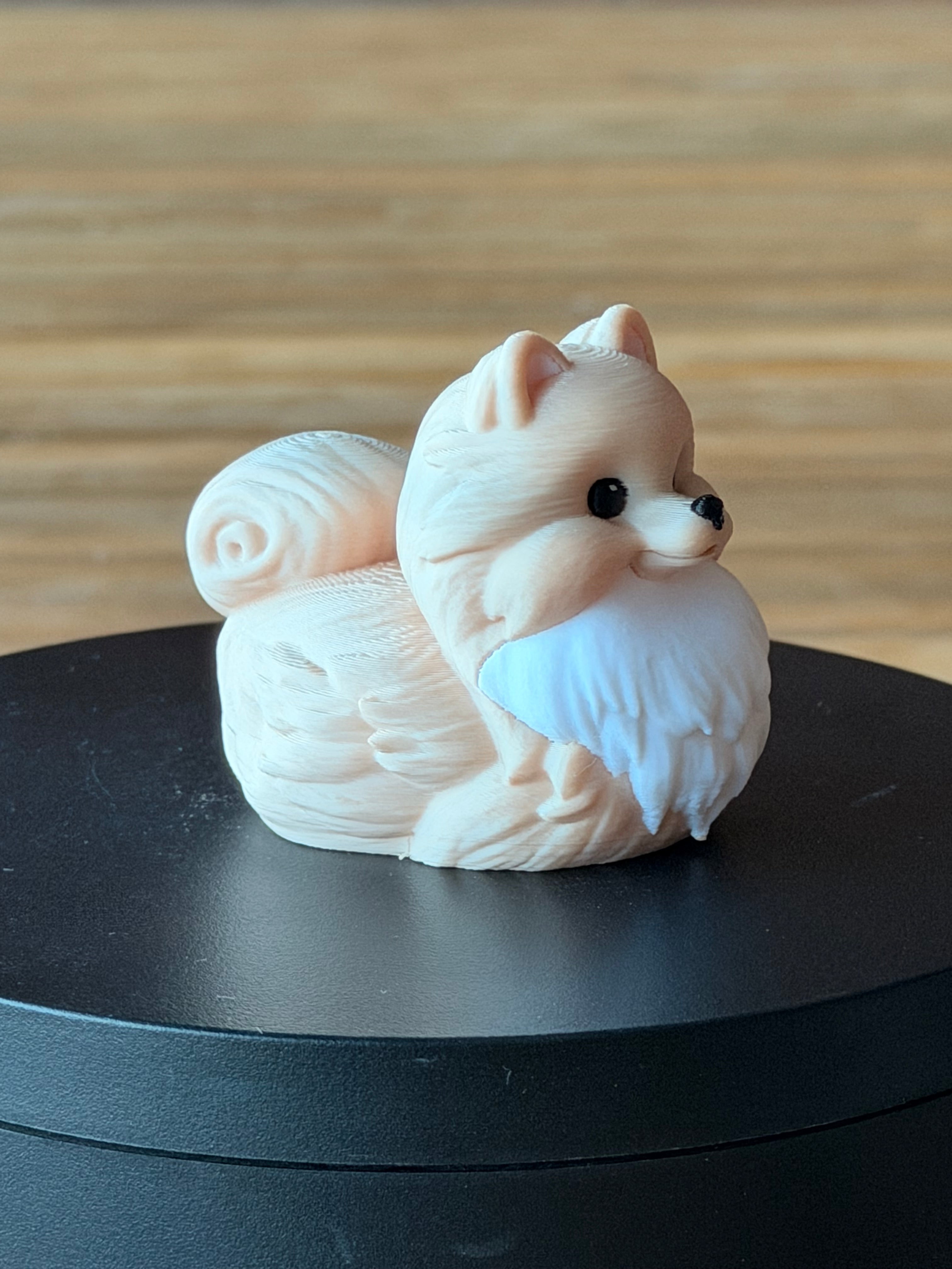 Pomeranian Dog Patito – Impreso en 3D Pomeranian Inspired Patito | Cute Pet Lover Regalo | Dashboard Dog Decor