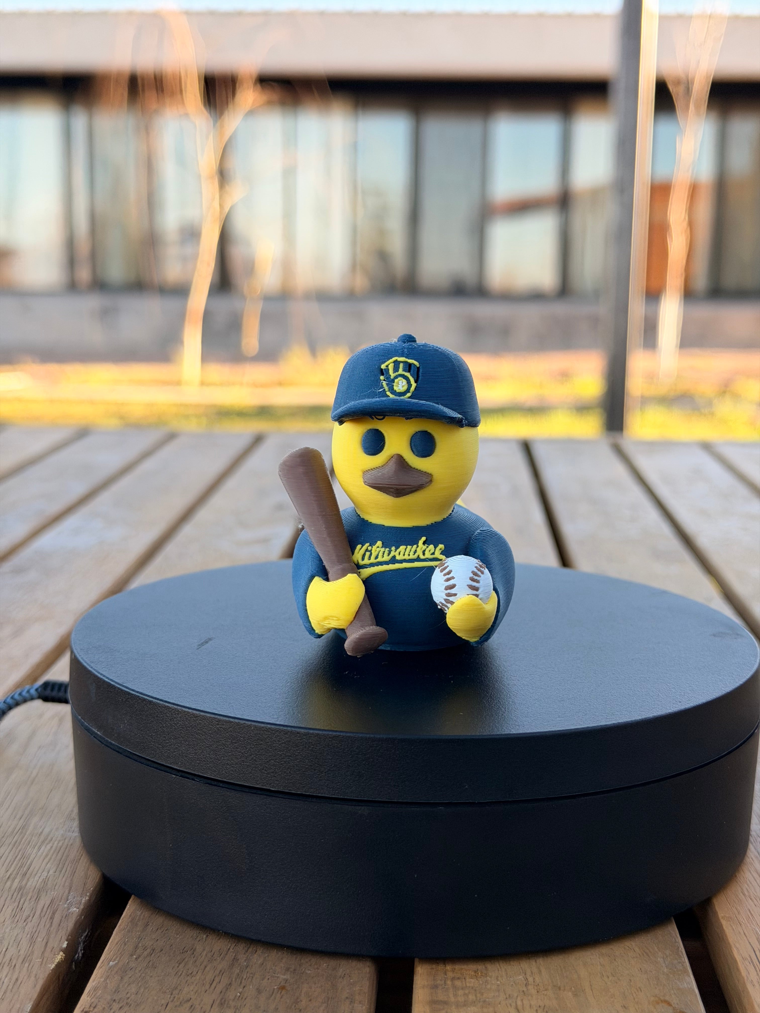 Milwaukee Brewers Patito de Béisbol – Impreso en 3D Fan MLB Patito Coleccionable | Brewers Regalo Fan | Baseball Decoración de Tablero