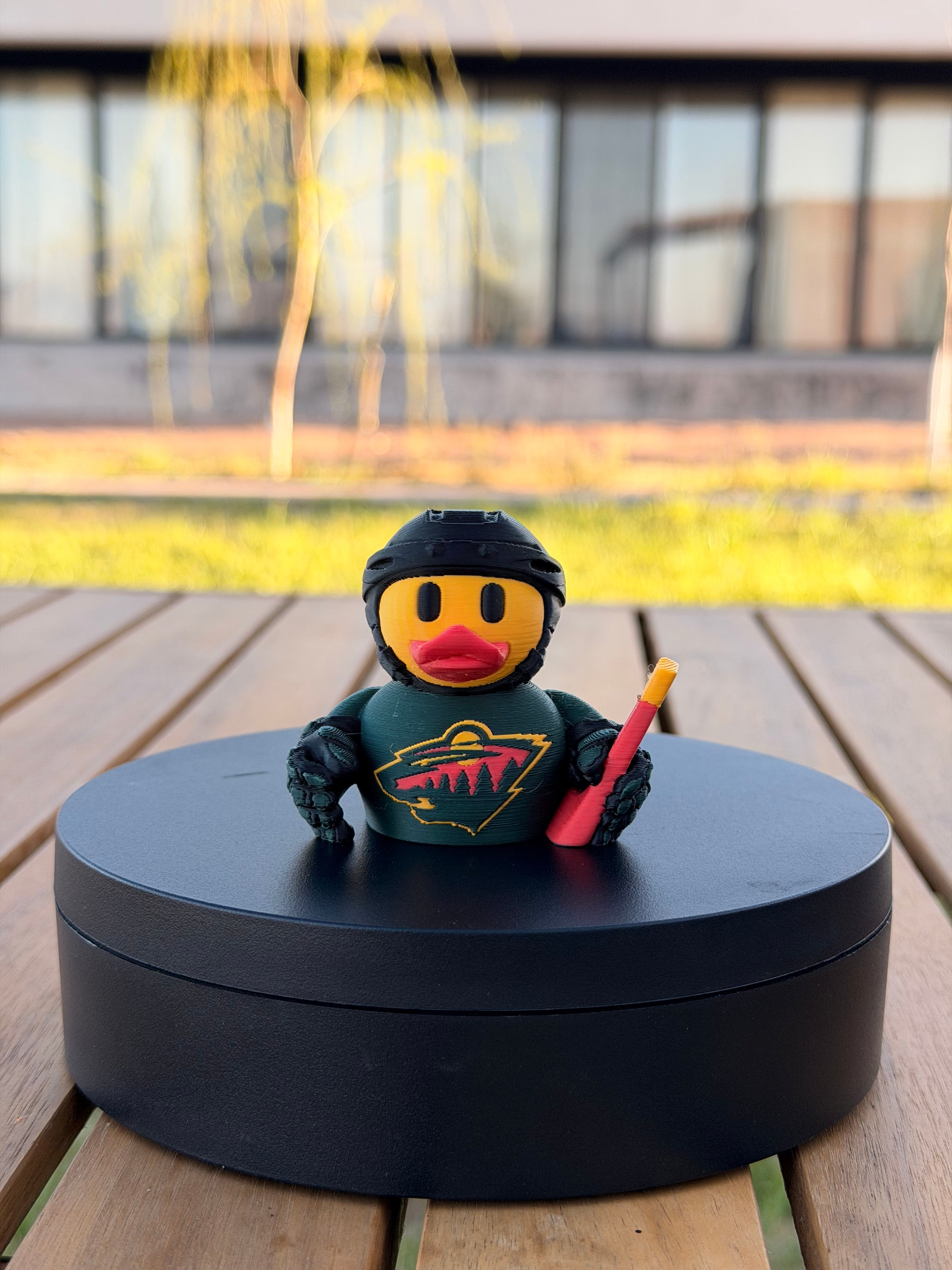 Minnesota Wild Patito de Hockey – Impreso en 3D Fan NHL Patito Coleccionable | Wild Regalo Fan | Hockey Decoración de Tablero