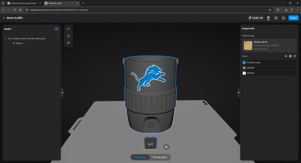 Detroit lions Fan Koozie – Enfriador de Lata 355ml Impreso en 3D
