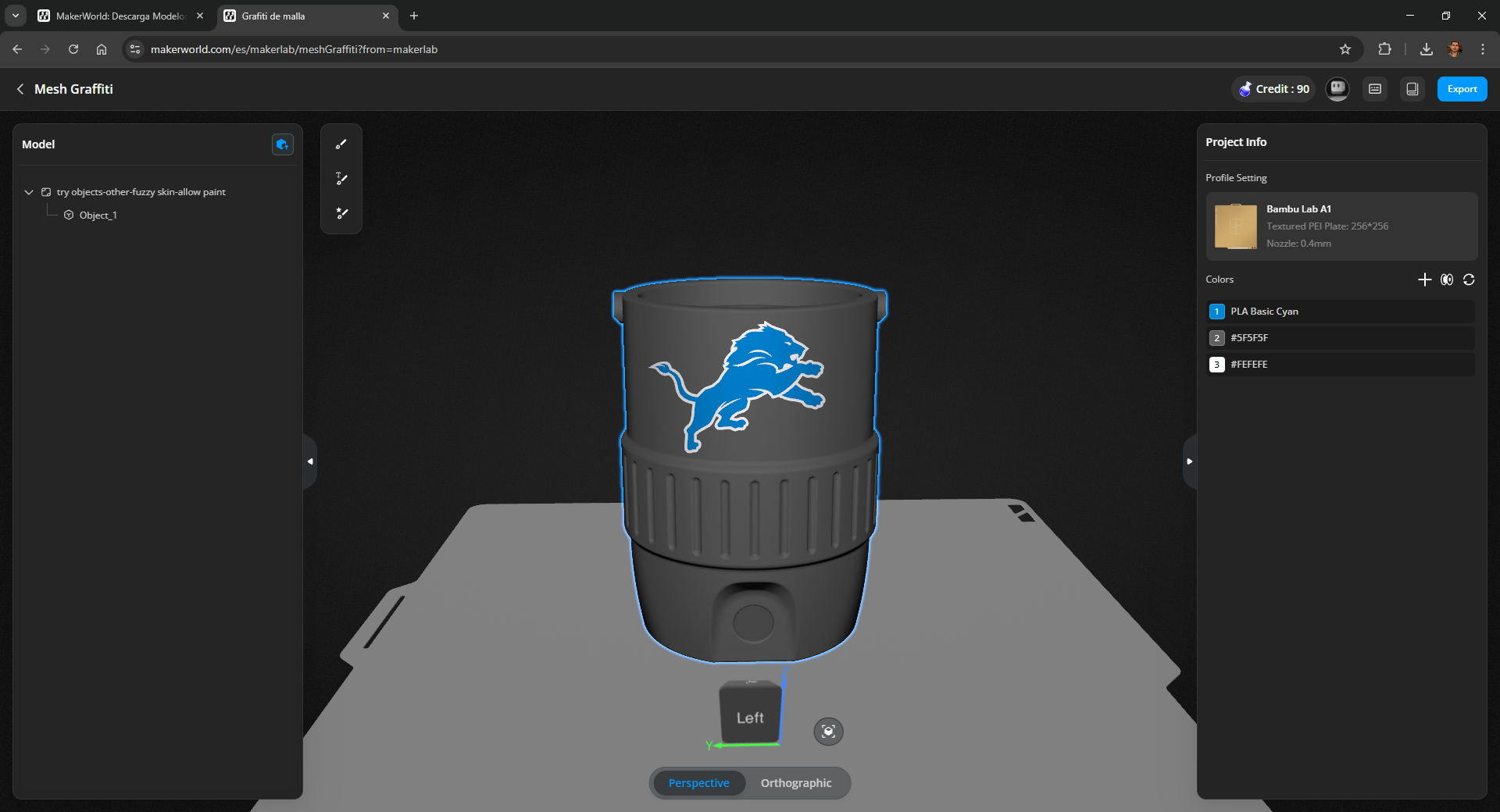 Detroit lions Fan Koozie – Enfriador de Lata 355ml Impreso en 3D