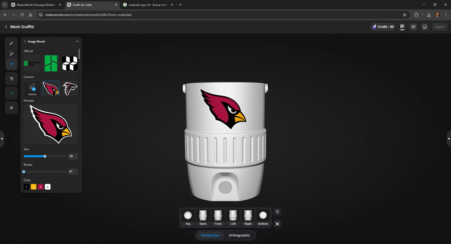 Arizona cardinals Fan Koozie – Enfriador de Lata 355ml Impreso en 3D