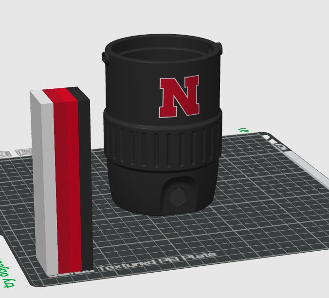 Nebraska Cornhuskers Fan Koozie – Enfriador de Lata 355ml Impreso en 3D