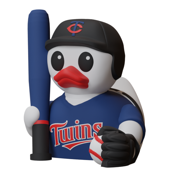 Minnesota Twins Patito de Béisbol – Impreso en 3D Fan MLB Patito Coleccionable | Twins Regalo Fan | Baseball Decoración de Tablero
