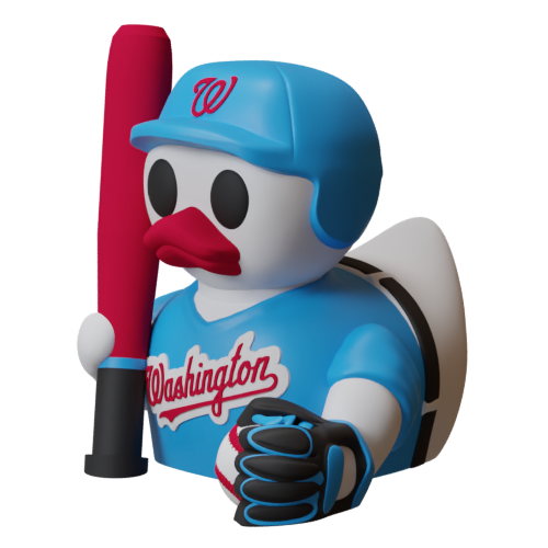 Washington Nationals Patito de Béisbol – Impreso en 3D Fan MLB Patito Coleccionable | Nationals Regalo Fan | Baseball Decoración de Tablero
