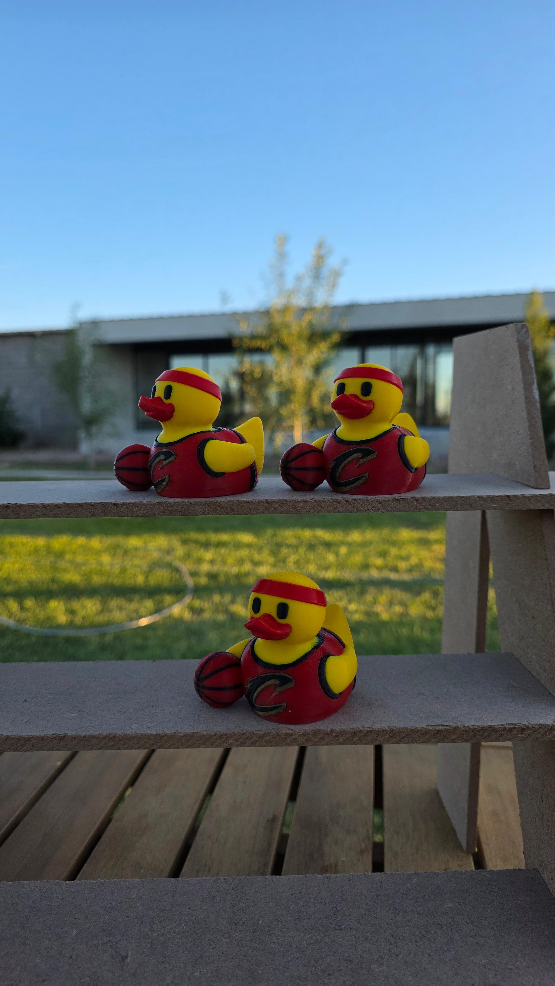 Cleveland Cavaliers Patito de Básquetbol – Impreso en 3D Fan NBA Patito Coleccionable | Cavaliers Regalo Fan | Basketball Decoración de Tablero