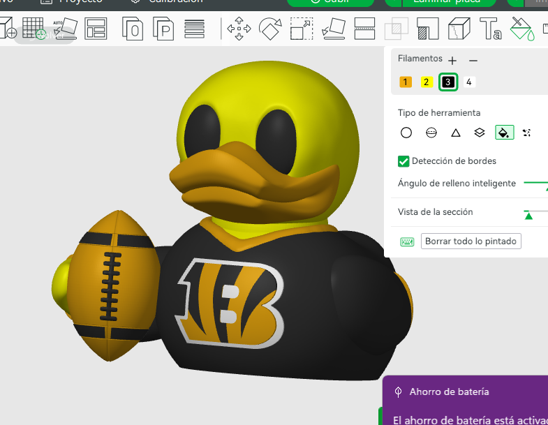 Cincinnati Bengals Patito de Fútbol Americano – Impreso en 3D Fan NFL Patito Coleccionable | Bengals Regalo Fan | Football Decoración de Tablero