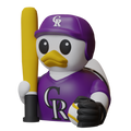 Colorado Rockies Patito de Béisbol – Impreso en 3D Fan MLB Patito Coleccionable | Rockies Regalo Fan | Baseball Decoración de Tablero