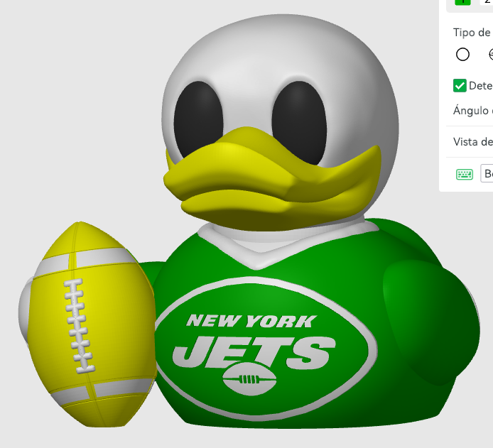 New York Jets Patito de Fútbol Americano – Impreso en 3D Fan NFL Patito Coleccionable | Jets Regalo Fan | Football Decoración de Tablero