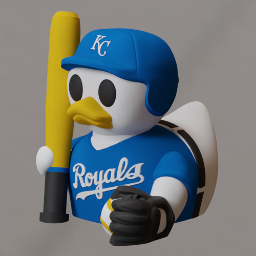 Kansas City Royals Patito de Béisbol – Impreso en 3D Fan MLB Patito Coleccionable | Royals Regalo Fan | Baseball Decoración de Tablero