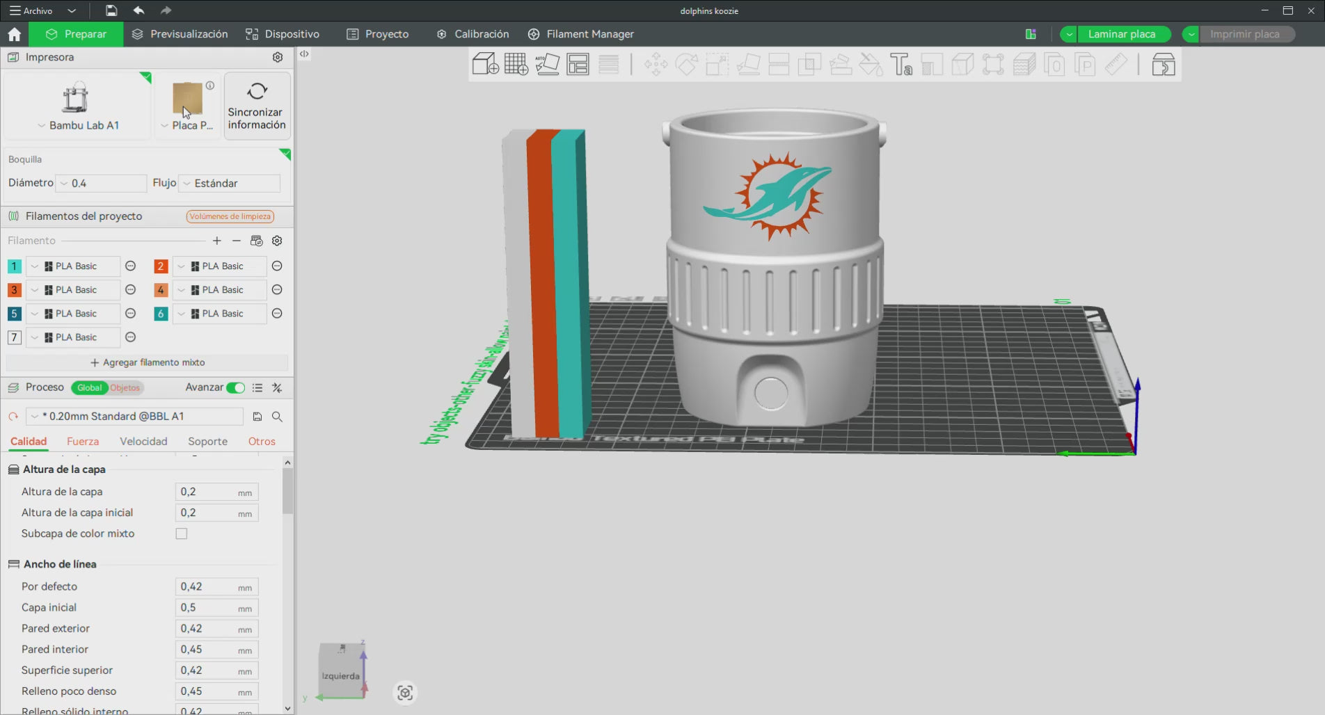 Miami dolphins Fan Koozie – Enfriador de Lata 355ml Impreso en 3D