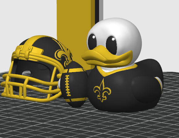 New Orleans Saints Patito de Fútbol Americano – Impreso en 3D Fan NFL Patito Coleccionable | Saints Regalo Fan | Football Decoración de Tablero