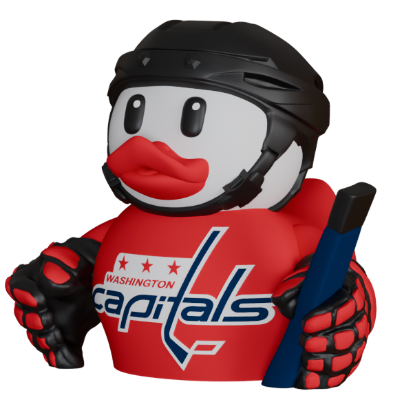 Washington Capitals Patito de Hockey – Impreso en 3D Fan NHL Patito Coleccionable | Capitals Regalo Fan | Hockey Decoración de Tablero